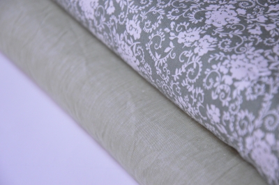 Baumwolle Blümchen moosgrün